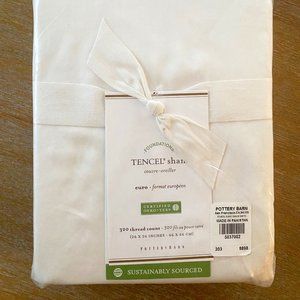 NWT Pottery Barn Tencel Sham White Euro Size